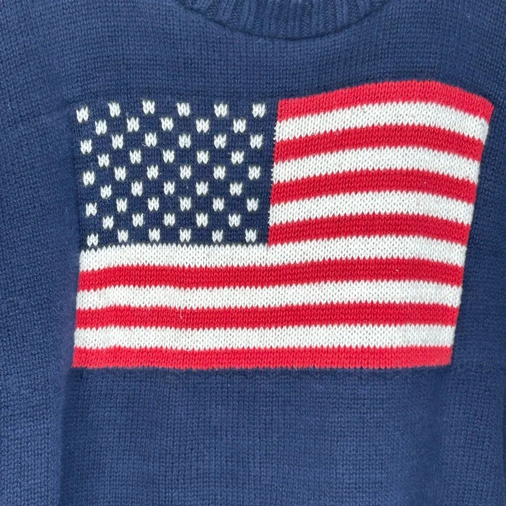 Barrel Child’s USA Flag Patriotic Sweater Size 4 Red White and Blue  250th